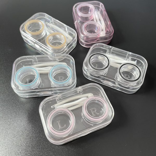 Transparent contact lens case A-6566